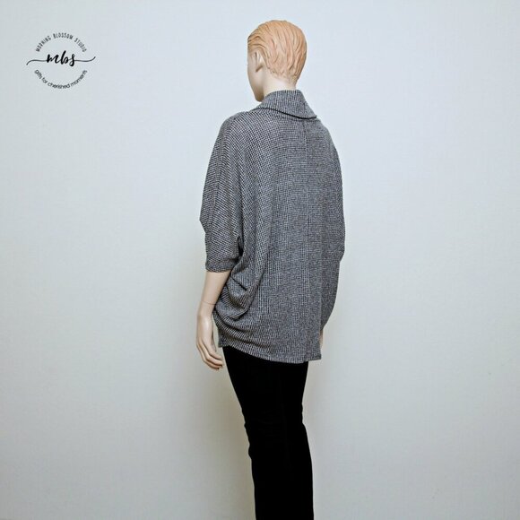 Korye Cowl Neck Dolman Sleeves Oversized Sweater Gray Women Size L - Picture 2 of 10